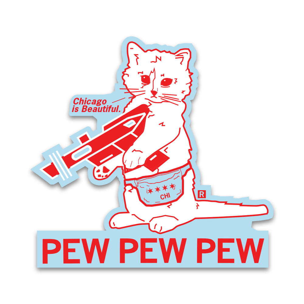 CHI Is Beautiful Pew Pew Pew Die-Cut Sticker