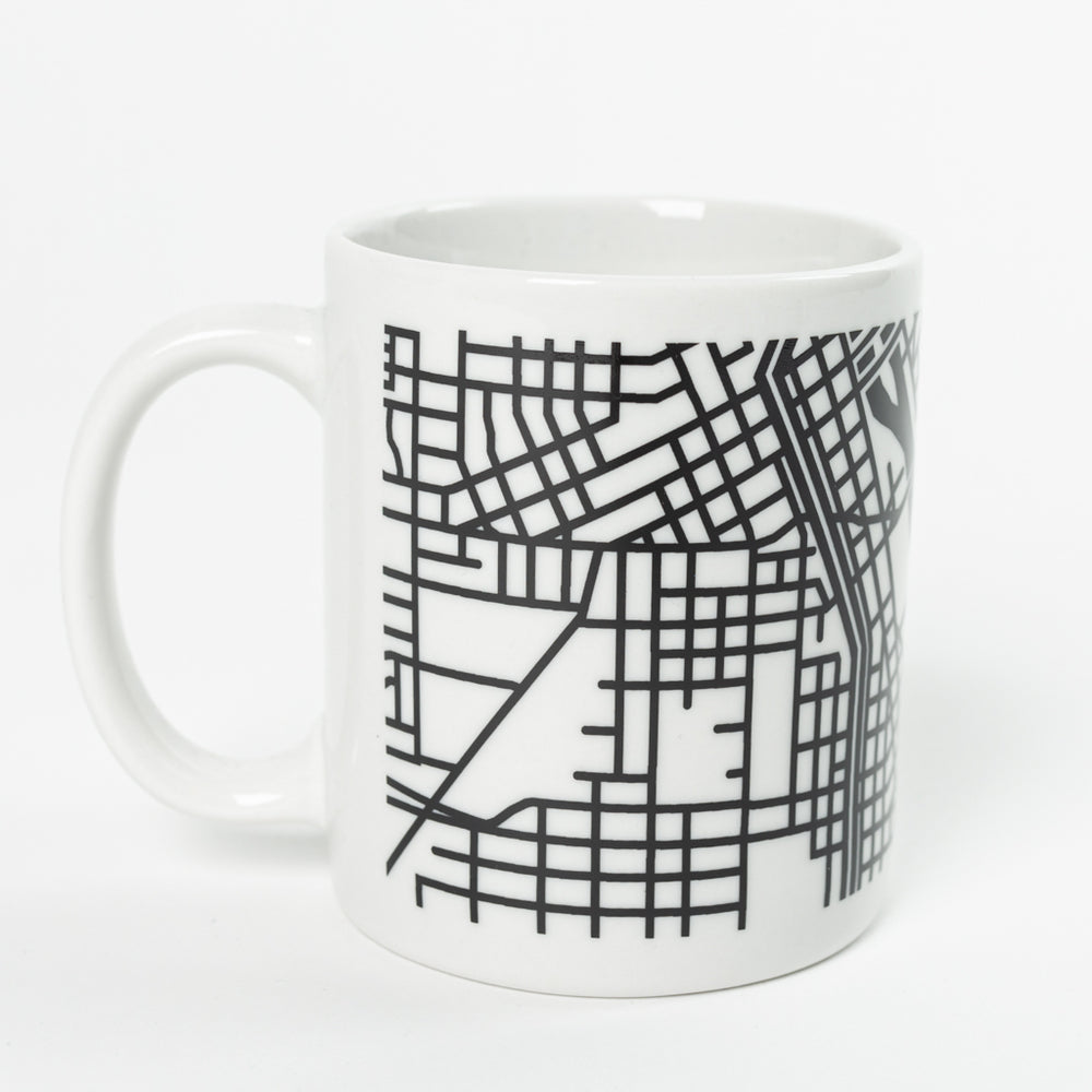 CR Map Mug Cedar Rapids Iowa Midwest Maps State City Coffee Beverage Print Drink Mugs White Black Raygun