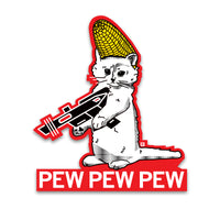 Cornhead Pew Pew Pew Die-Cut Sticker