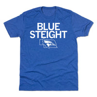 Creighton Blue State Steight Nebraska Omaha Bird Blue White Raygun T-Shirt Standard Unisex