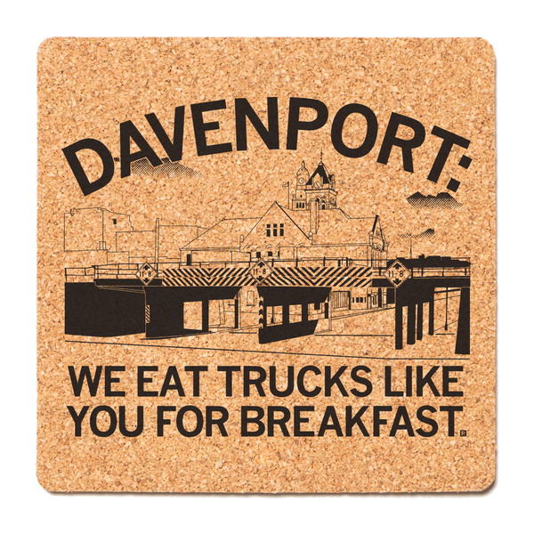 Davenport: Trucks For Breakfast Cork Coaster