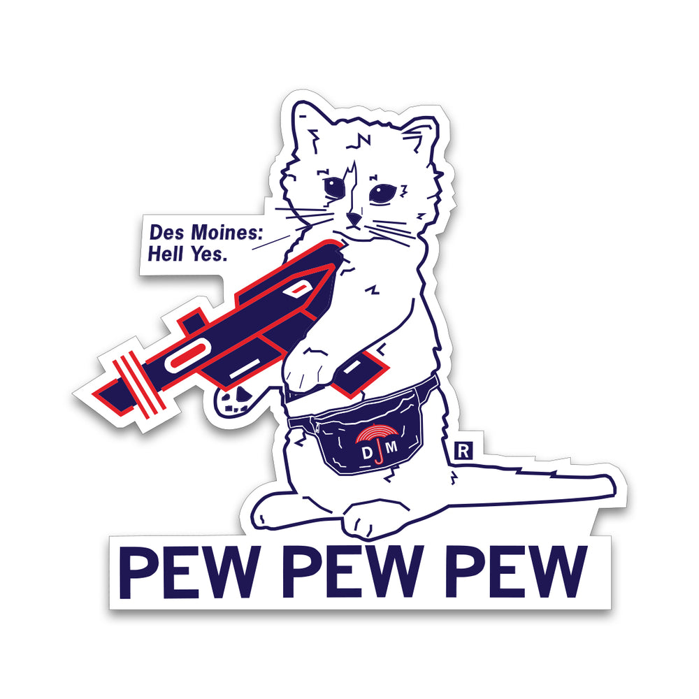 DSM: Hell Yes Pew Pew Pew Die-Cut Sticker