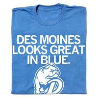 Des Moines Looks Great In Blue T-Shirt