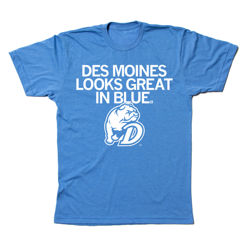 Des Moines Looks Great In Blue Drake Shirt