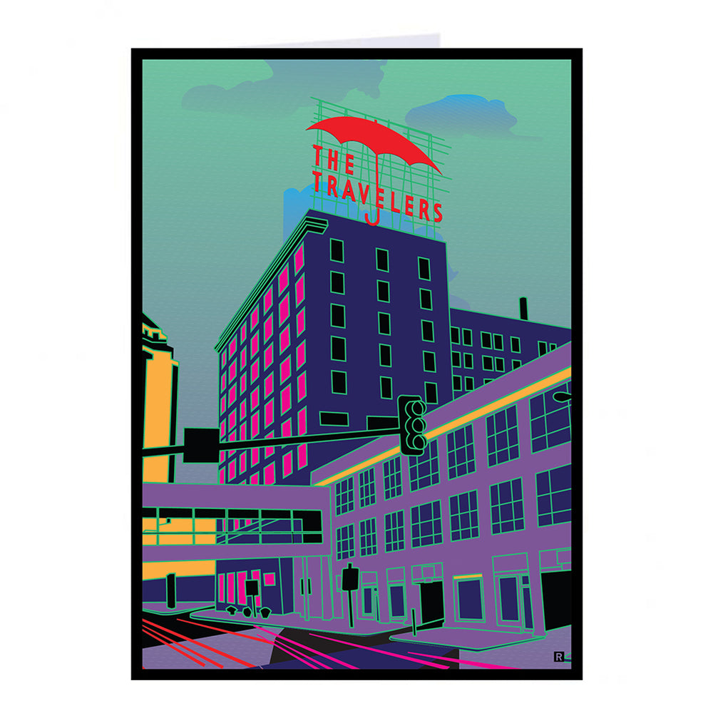 Des Moines Travelers Illustration Greeting Card