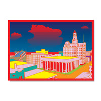 Downtown Davenport Illustration Postcard
