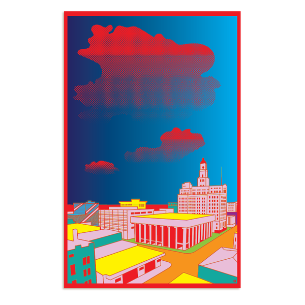 Downtown Davenport Illustration Poster