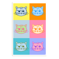 Cat Face Warhol Poster