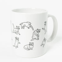 Gary At Play Cat Kitten Mug Mugs Coffee Pets Pet Drink Beverage Print White Black Raygun
