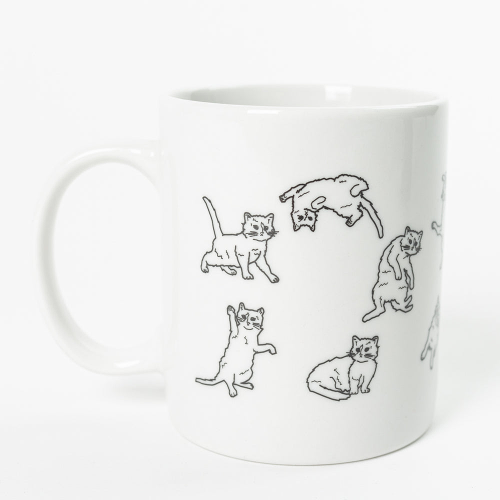 Gary At Play Cat Kitten Mug Mugs Coffee Pets Pet Drink Beverage Print White Black Raygun