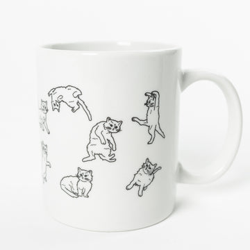 Gary At Play Cat Kitten Mug Mugs Coffee Pets Pet Drink Beverage Print White Black Raygun
