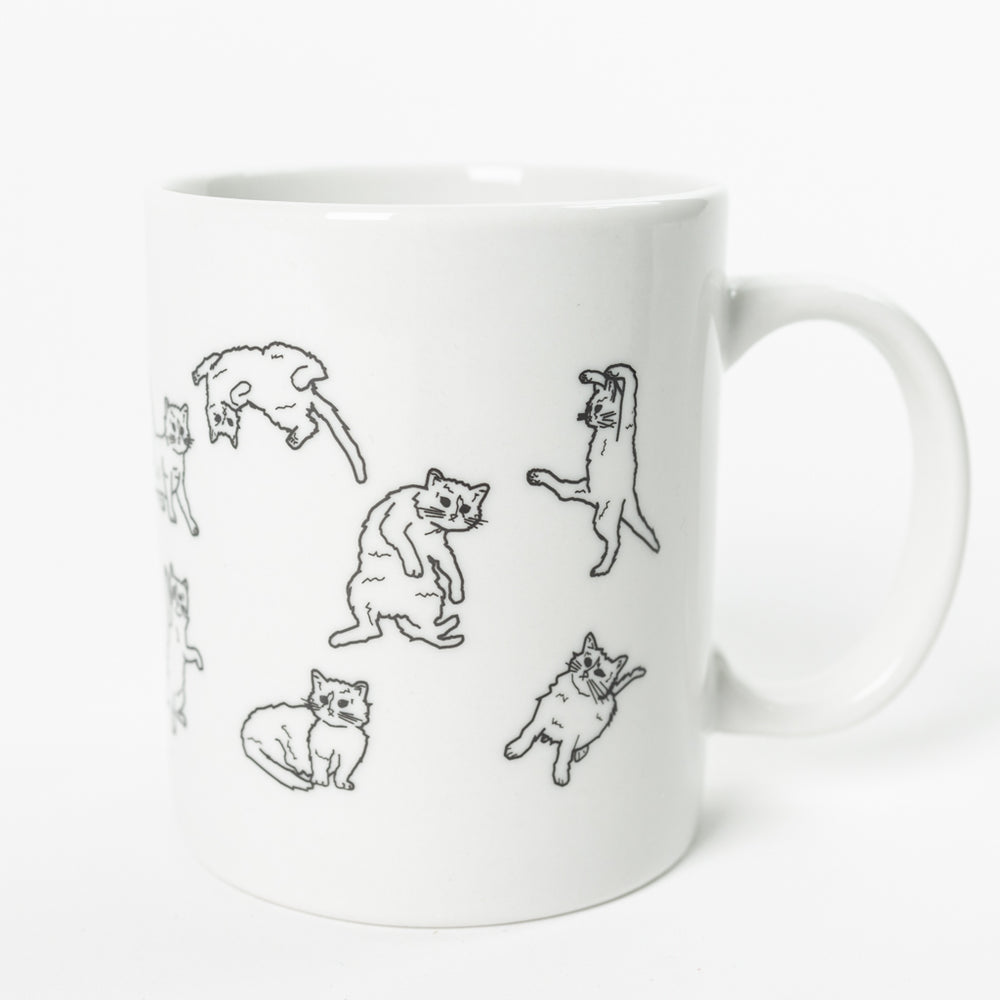 Gary At Play Cat Kitten Mug Mugs Coffee Pets Pet Drink Beverage Print White Black Raygun