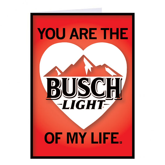 You Are The Busch Light Of My Life Valentines Day Love Heart Red Black White Greeting Card Holiday Raygun