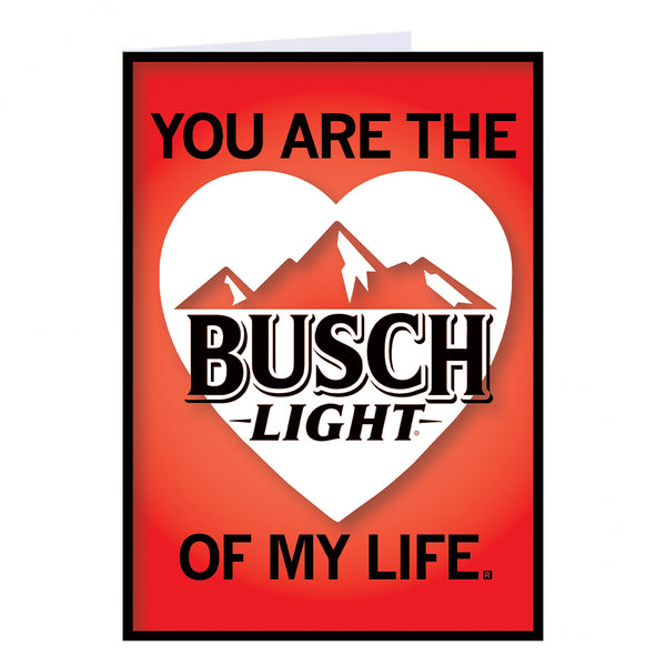 You Are The Busch Light Of My Life Valentines Day Love Heart Red Black White Greeting Card Holiday Raygun