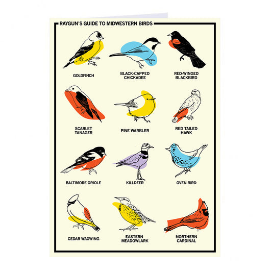 RAYGUN's Guide To Midwestern Birds Greeting Card