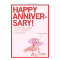 Happy Anniversary Pew Pew Pew Greeting Card