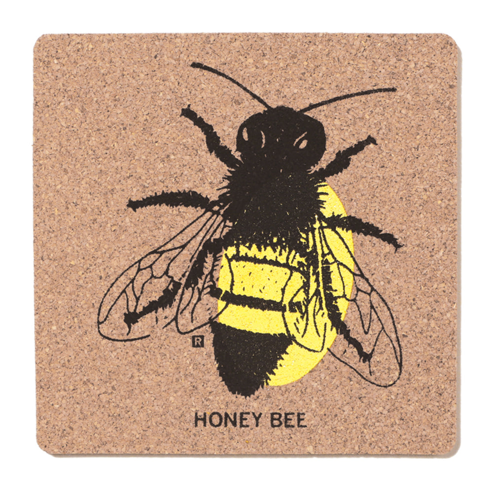 Honey Bee Cork Coaster