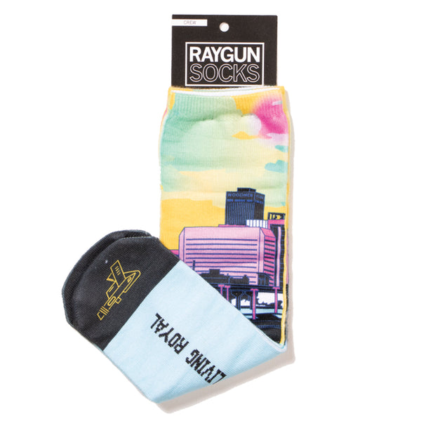 Downtown Omaha Illustration Socks