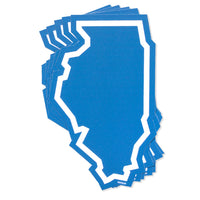 Illinois State Chicago Blue White Outline Sticker Stickers Die-Cut