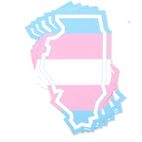 Illinois Trans Transgender Pride Flag State Chicago Pink Blue White Outline Die-Cut