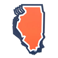 Illinois Orange Blue Outline Sticker Chicago