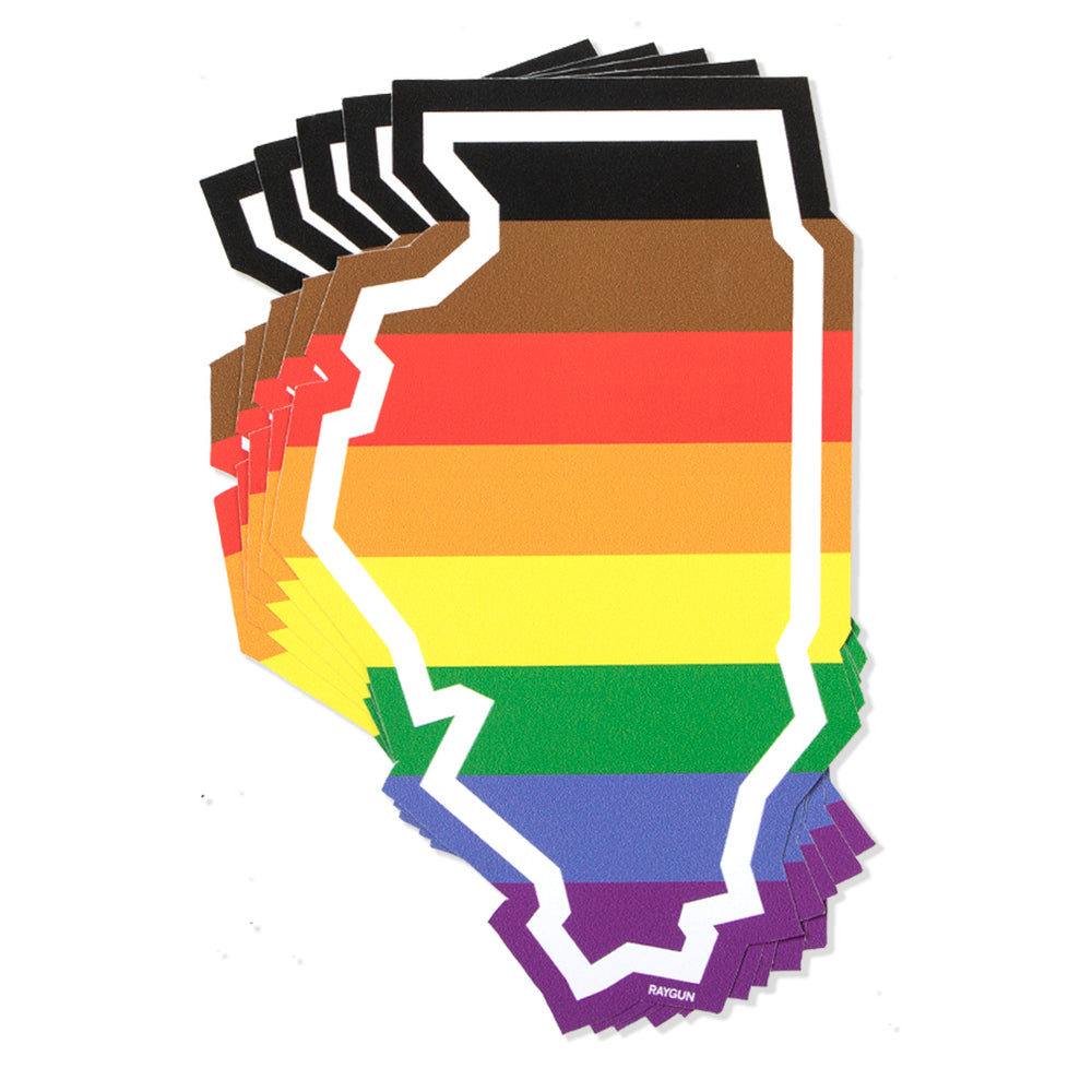 Illinois Chicago Pride Flag Die-Cut Sticker Gay Lesbian Rainbow