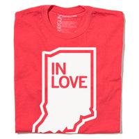 In Love with Indiana Indianapolis Midwest State Red White Raygun T-Shirt Standard Unisex Snug