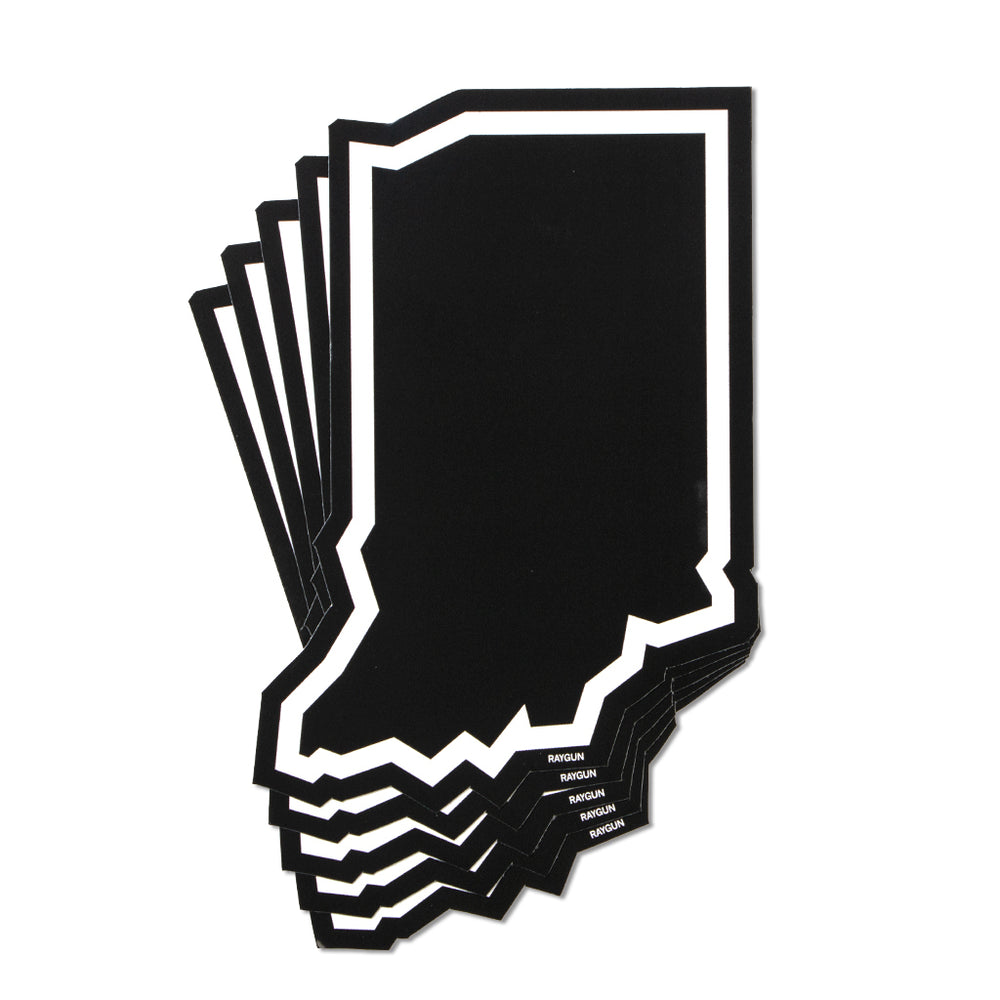 Indiana Black White State Outline Midwest Sticker Stickers Die-Cut