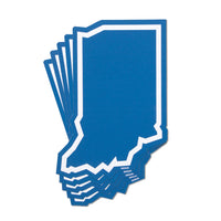 Indiana Blue White Outline State Midwest Sticker Stickers Die-Cut
