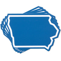 Iowa Blue White Outline State Des Moines Iowa City Cedar Rapids Ames Sticker Stickers Die-Cut