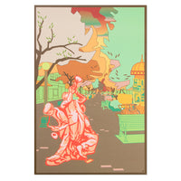 IC Ped Mall Illustration Mint Poster