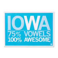Iowa Vowels Postcard - Blue