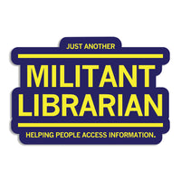 Just Another Militant Librarian Helping People Access Information Library Books Raygun Die-Cut Sticker Stickers