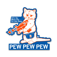 KC's Too Much City Pew Pew Pew Die-Cut Sticker