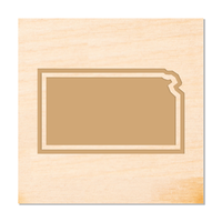 Kansas Outline Wood Coaster