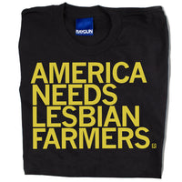 Lesbian Farmers Black Raygun T-Shirt Standard Unisex