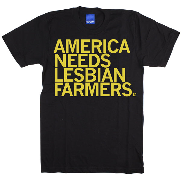 Lesbian Farmers Black Raygun T-Shirt Standard Unisex