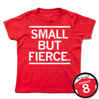 Smal but Fierce Kids Shirt Lexi Rodriguez 8 Nebraska Volleyball Sports Athlete Omaha Raygun T-Shirt Student Sponsored red white