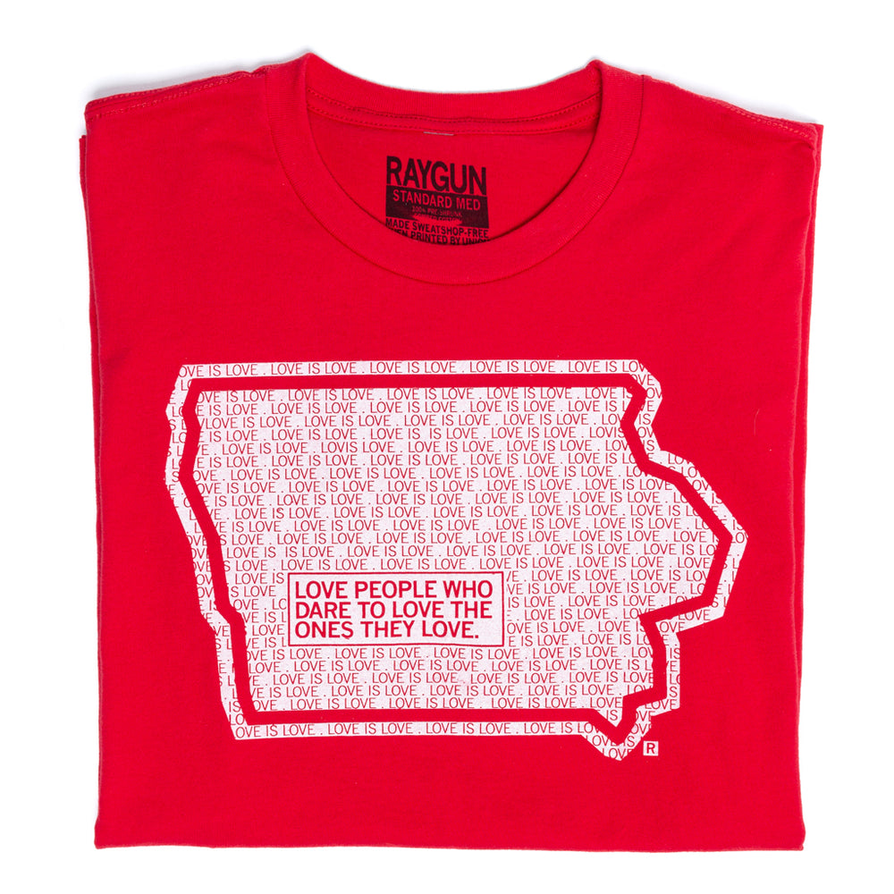 Love is Love Iowa Raygun T-Shirt Standard Unisex