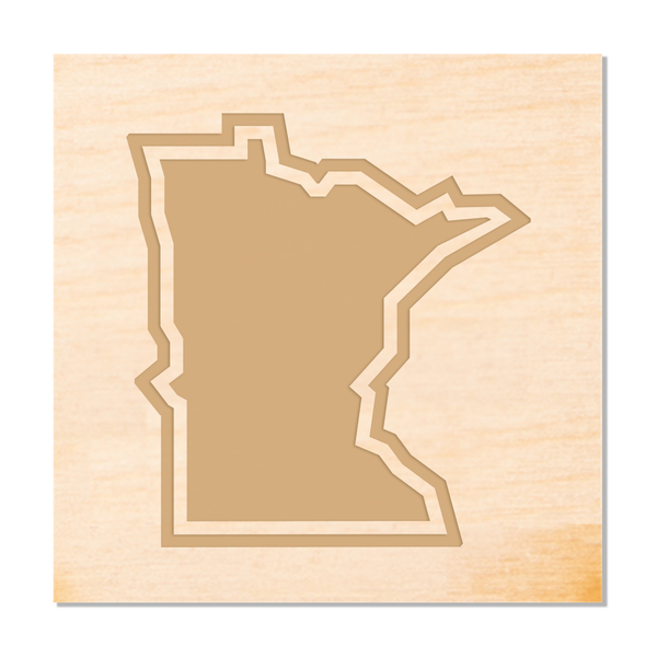 Minnesota Outline Wood Coaster