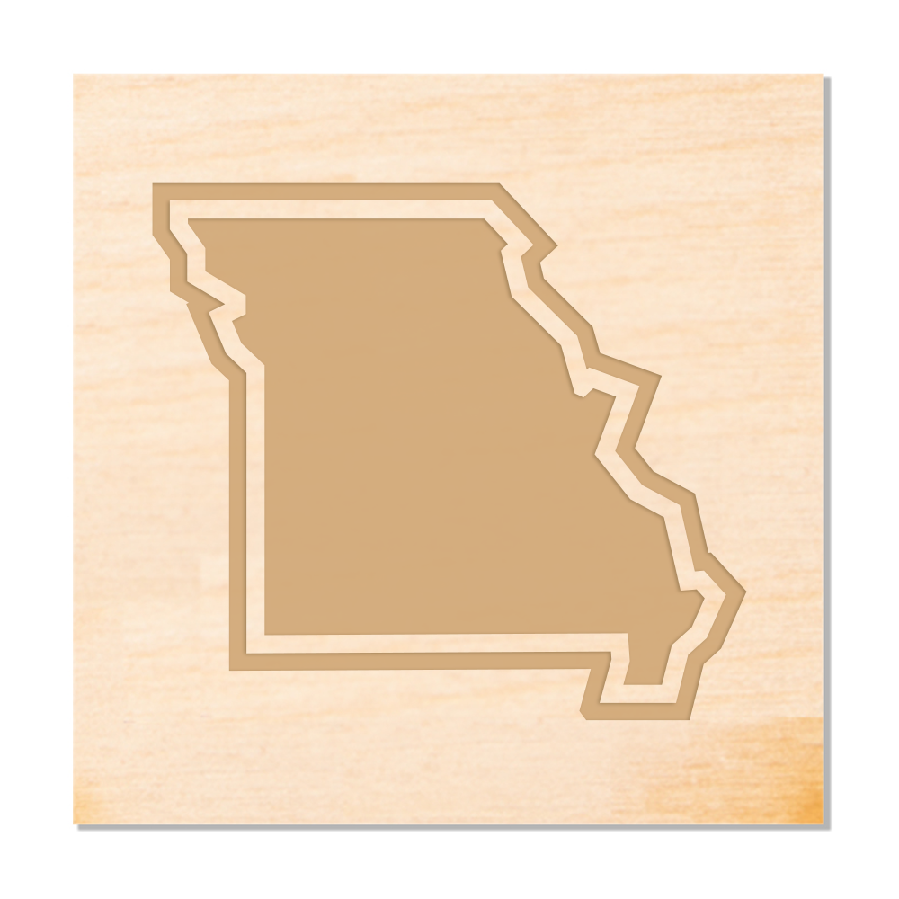 Missouri Outline Wood Coaster