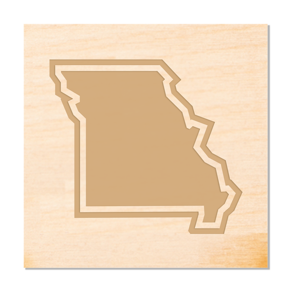 Missouri Outline Wood Coaster