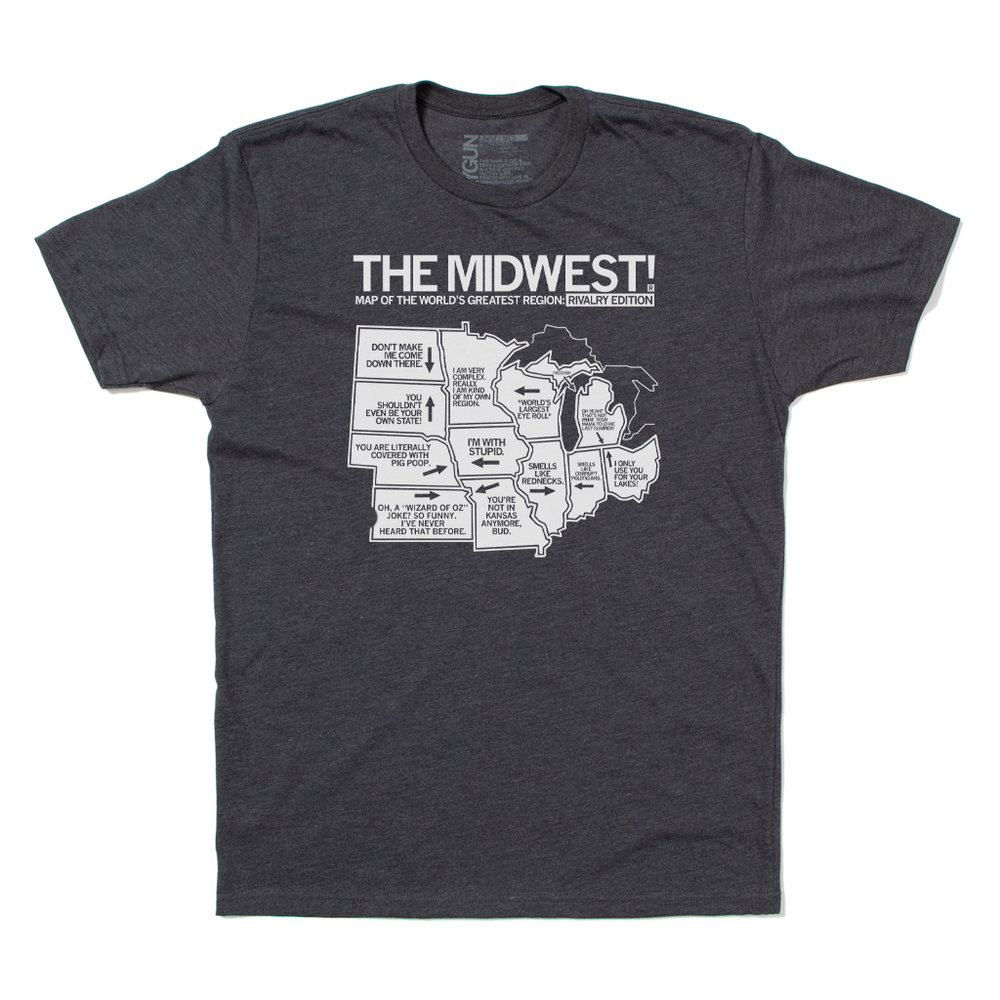 Funny Midwest Rivalry Map Shirt