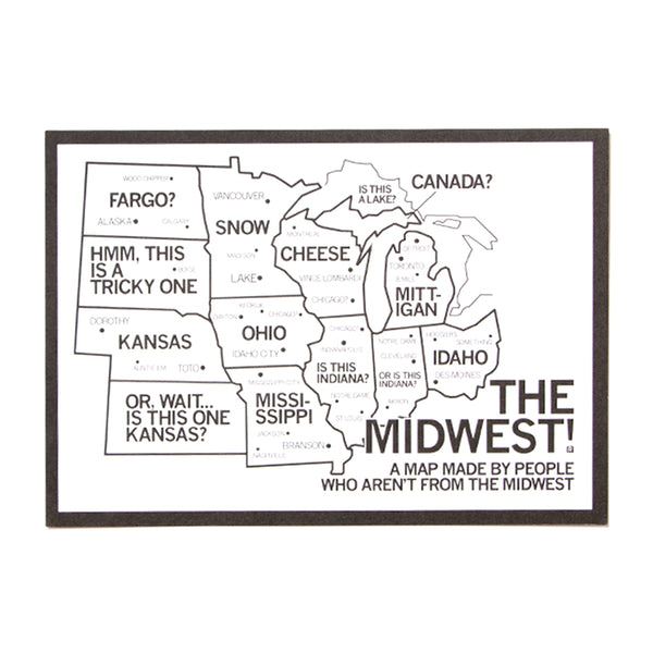 Midwest Map Postcard