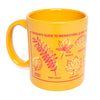An 11 oz RAYGUN mug featuring a Midwestern Leaves illustration with drawings and labels for honey locust, buckeye, choke cherry, flowering dogwood, and sugar maple leaves.