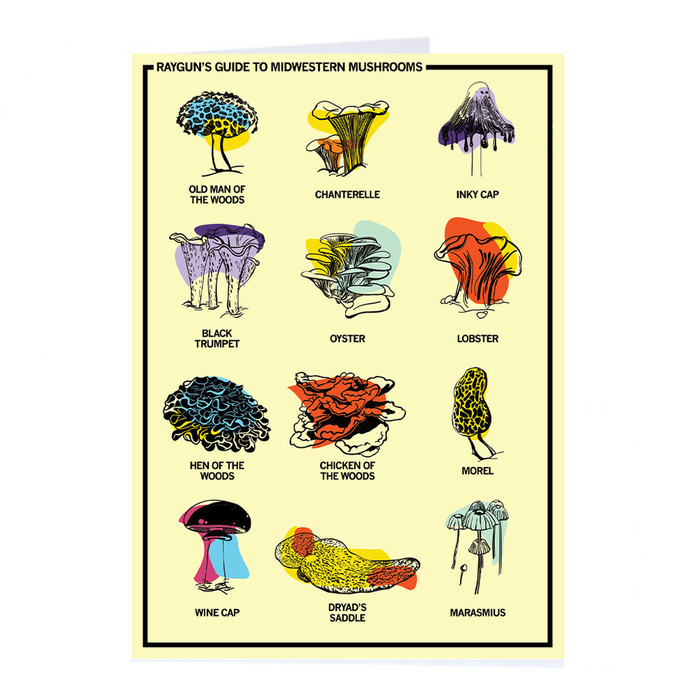 Midwestern Mushrooms Greeting Card