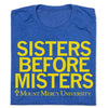 Mount Mercy University Sisters Before Misters College Lemon Heather Royal Blue Raygun T-Shirt Snug Standard Unisex Education Teaching Cedar Rapids Iowa