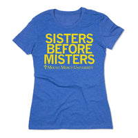 Mount Mercy University Sisters Before Misters College Lemon Heather Royal Blue Raygun T-Shirt Snug Standard Unisex Education Teaching Cedar Rapids Iowa