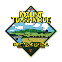 Mount Trashmore Mt. 948 Ft Above Sea Level Cedar Rapids Iowa USA State Colorized Midwest Color Sticker Stickers Die-Cut Raygun
