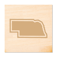 Nebraska Outline Wood Coaster